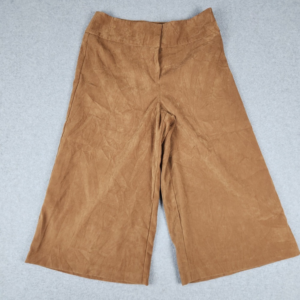 Briggs New York Culottes Pants Womens 8 Brown Career High Waisted Wide Leg
